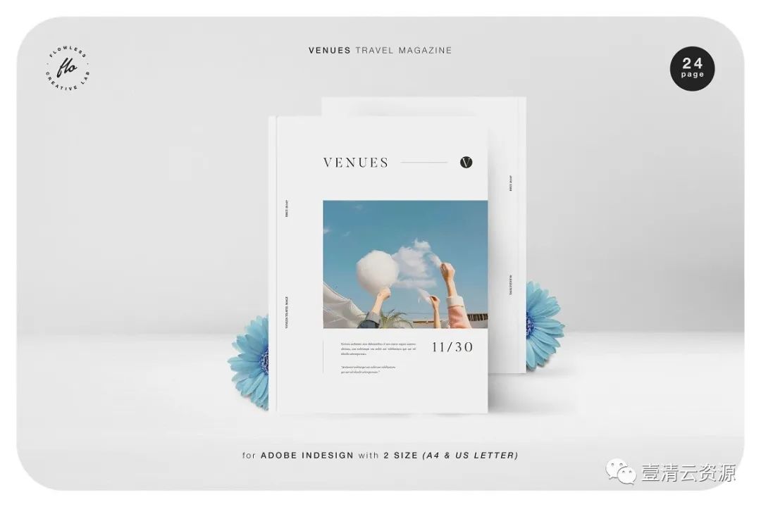 【S1002】【素材】VENUES假期旅游时尚杂志画册设计模板