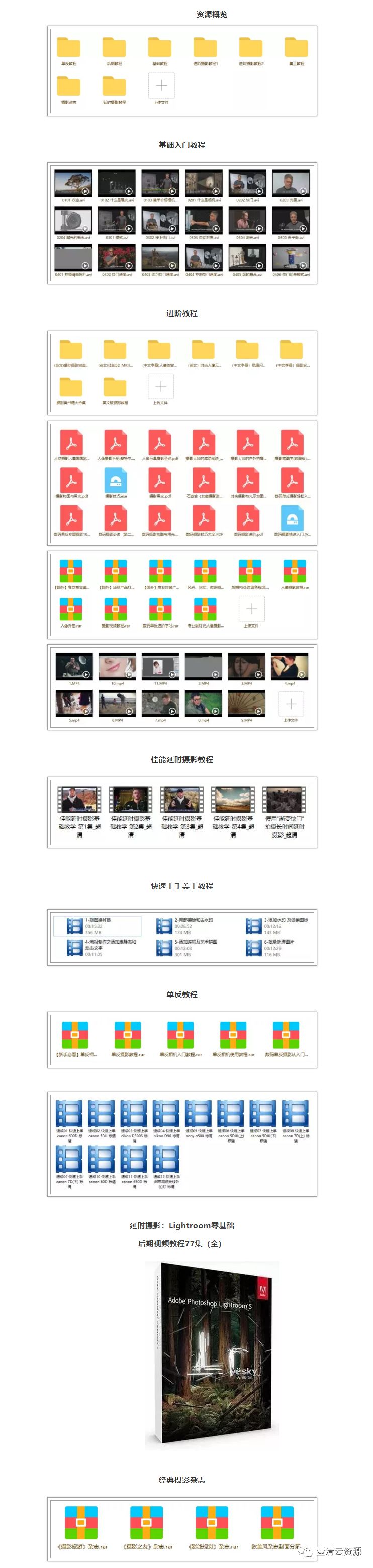 【J013】【教程】100G从摄影到后期全套教程，拥有这一套就足够了