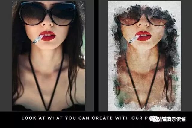 【A005】【动作】现代油画效果PS动作 Modern Painting Template