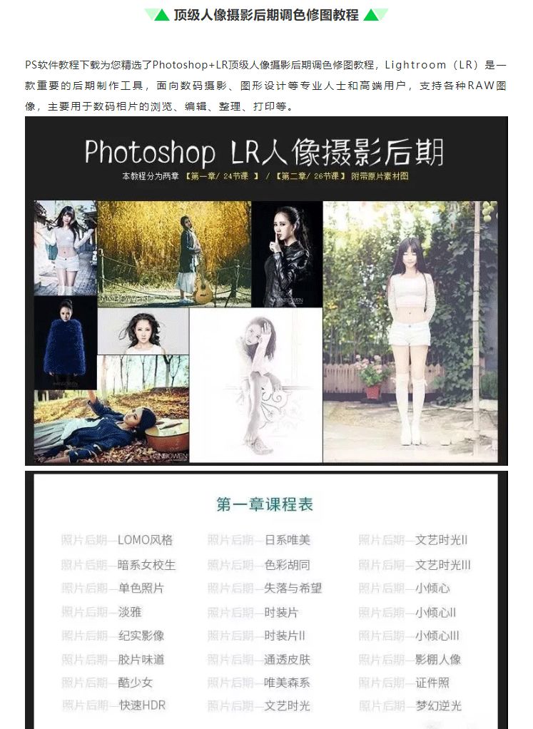 【J040】【教程】Photoshop+LR顶级人像摄影后期调色修图教程，修图不求人