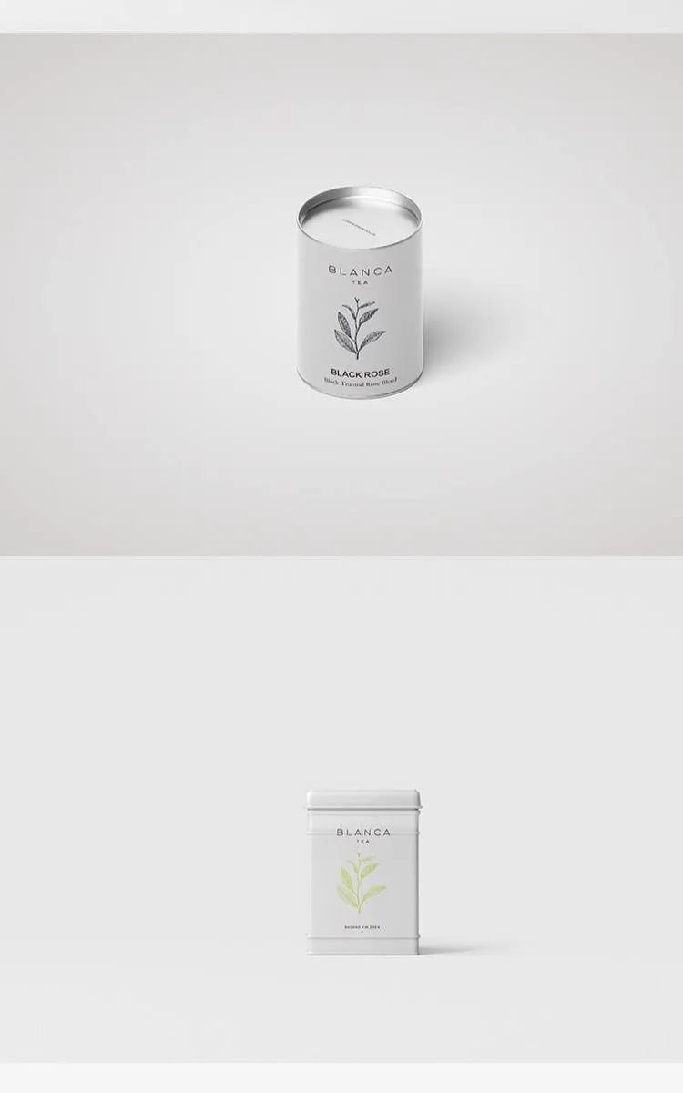 【S1009】【素材】简约风格系列高档茶叶包装盒 VI智能贴图样机PSD效果素材