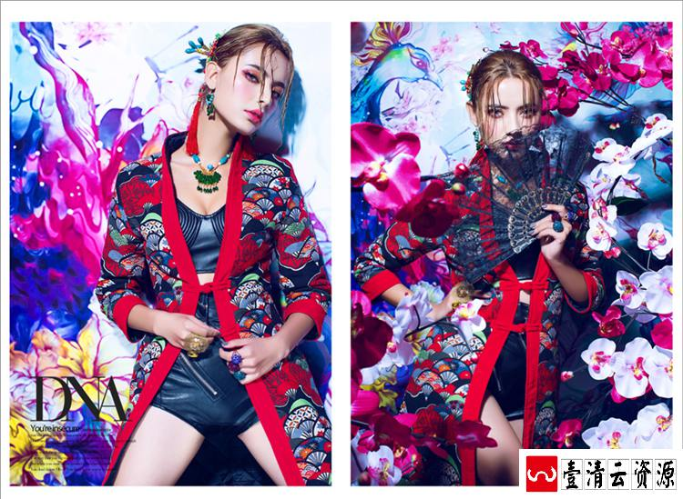 【S1467】【素材】美丽时尚潮流影楼风格唯美个人写真室内室外PSD分层素材模板