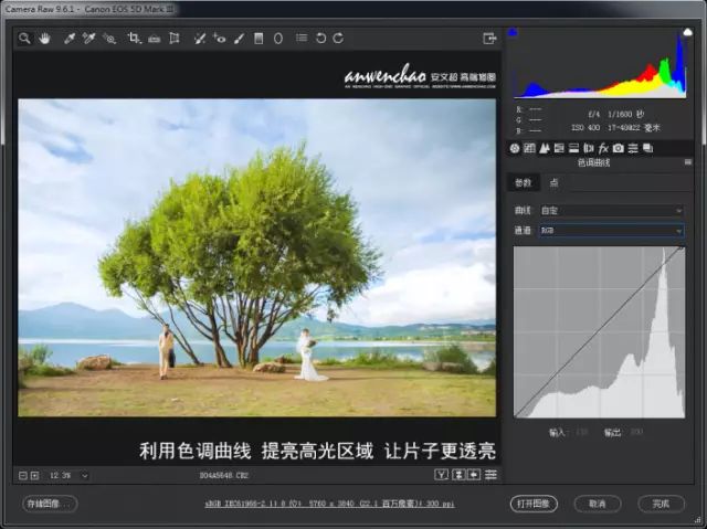 PS教程：外景婚纱，调清新自然色彩的婚纱照片教程