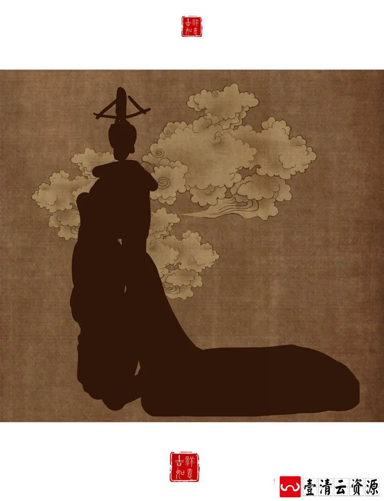 【S1293】【素材】古韵中国风复古工笔画背景素材 古装影楼摄影PSD设计模板新