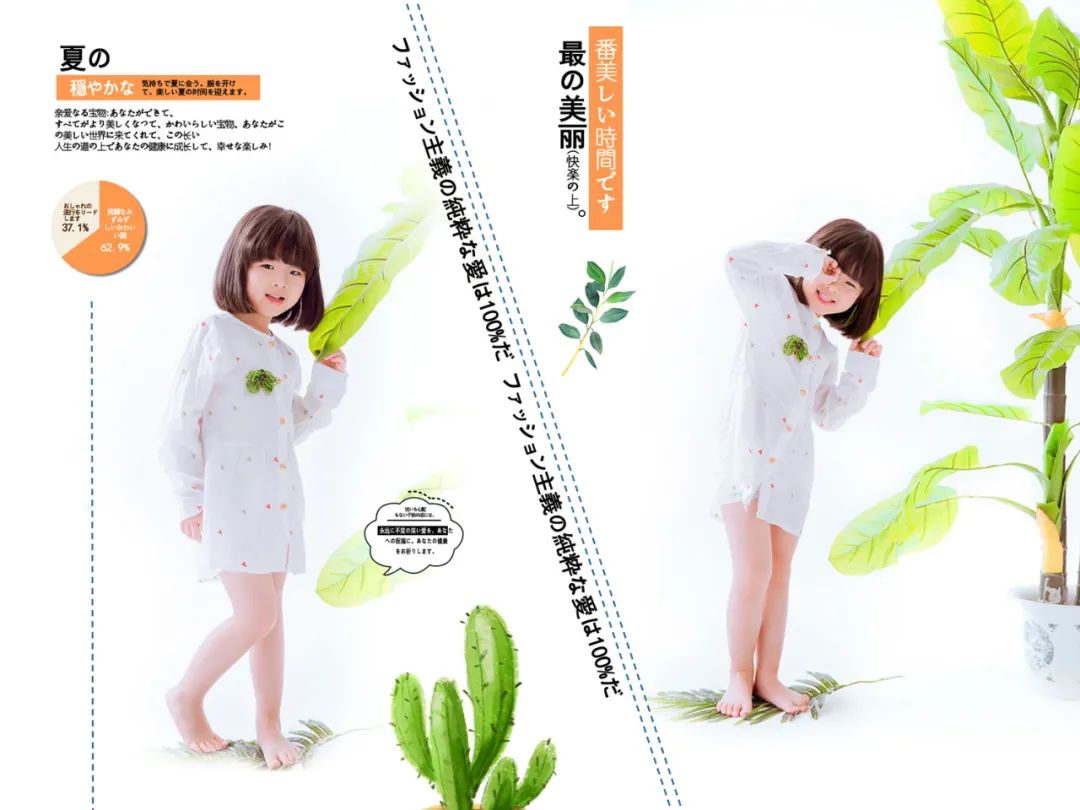 【S1443】【素材】清新简洁儿童相册模板竖版日系影楼拍摄女孩写真PSD分层素材