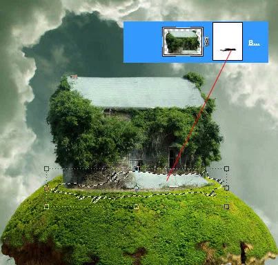 PS教学：合成天空飞翔的古老树屋教程