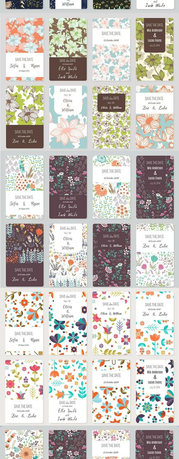 【S1296】【素材】可爱风森系花草背景元素手绘插画 小清新包装封面矢量素材