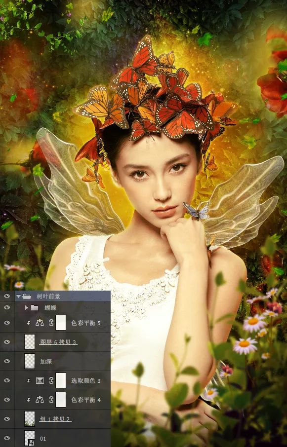 PS教程：创建美到爆的丛林美女蝶仙