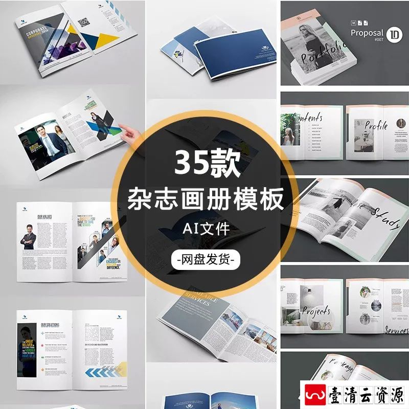 【S1301】【素材】公司介绍产品宣传手册模板 企业商务杂志画册排版AI模板新