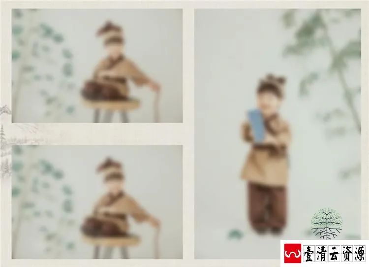 【S1459】【素材】古风古装儿童相册模板竖版宝宝纪念册后期设计PSD分层素材新