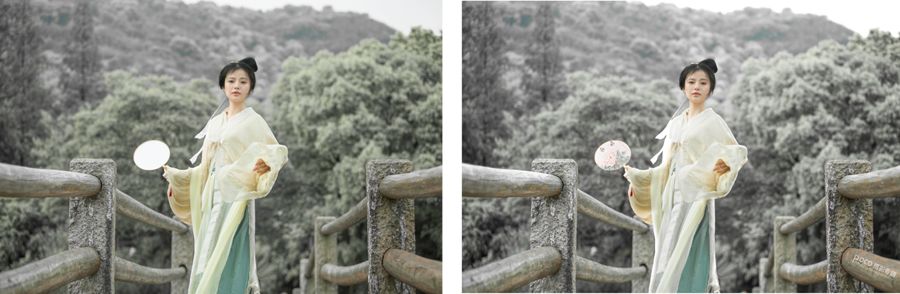 PS教程：调出冷色唯美雪景人物写真照片