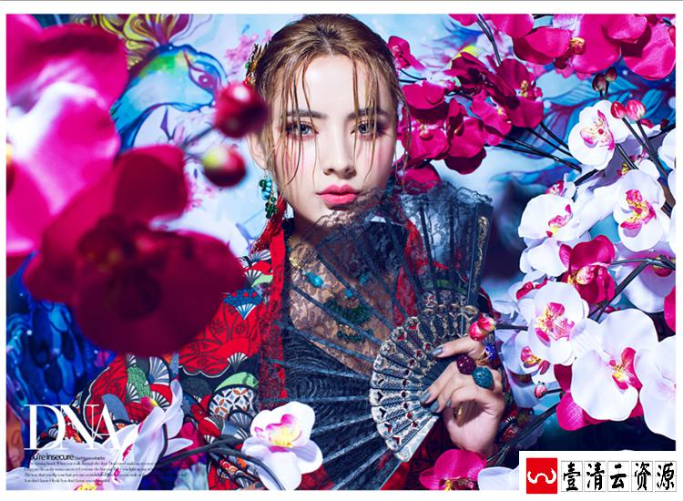 【S1467】【素材】美丽时尚潮流影楼风格唯美个人写真室内室外PSD分层素材模板