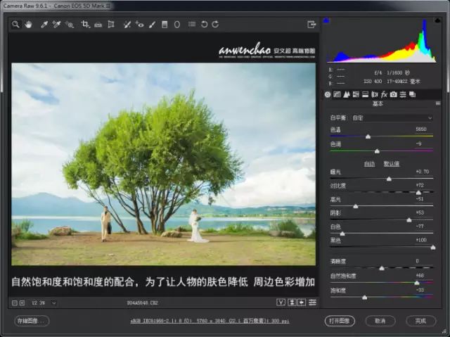 PS教程：外景婚纱，调清新自然色彩的婚纱照片教程