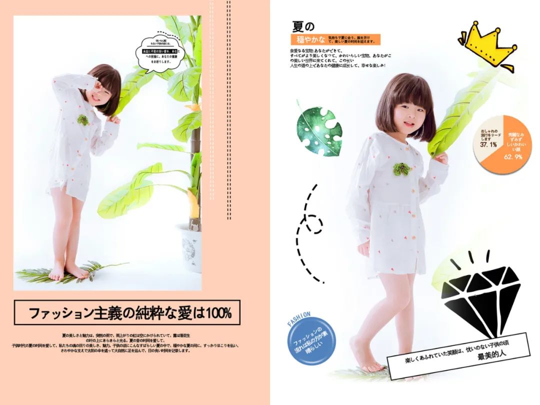 【S1443】【素材】清新简洁儿童相册模板竖版日系影楼拍摄女孩写真PSD分层素材