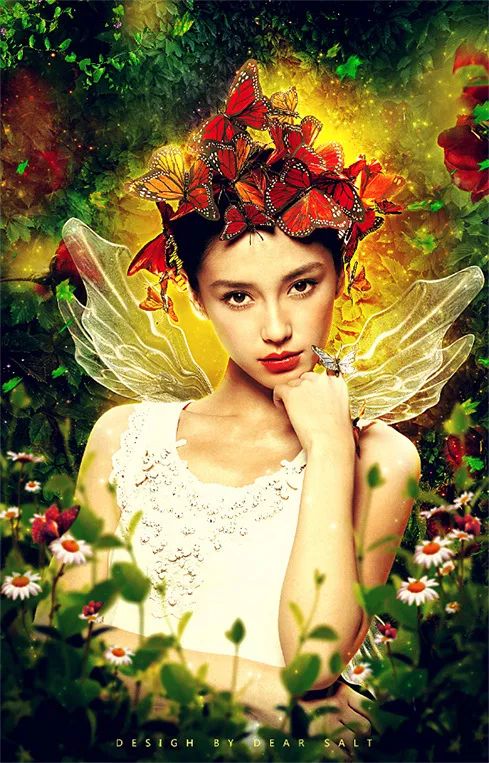 PS教程：创建美到爆的丛林美女蝶仙