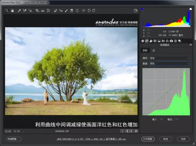 PS教程：外景婚纱，调清新自然色彩的婚纱照片教程