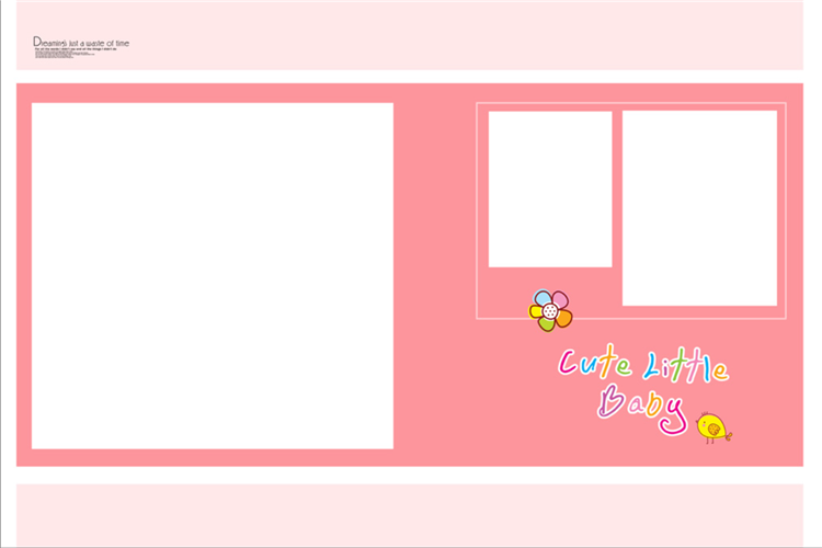 【S1278】【素材】简洁多彩创意卡通图案可爱影楼儿童相册写真模板PSD格式下载