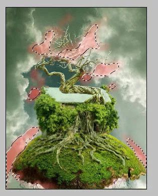 PS教学：合成天空飞翔的古老树屋教程