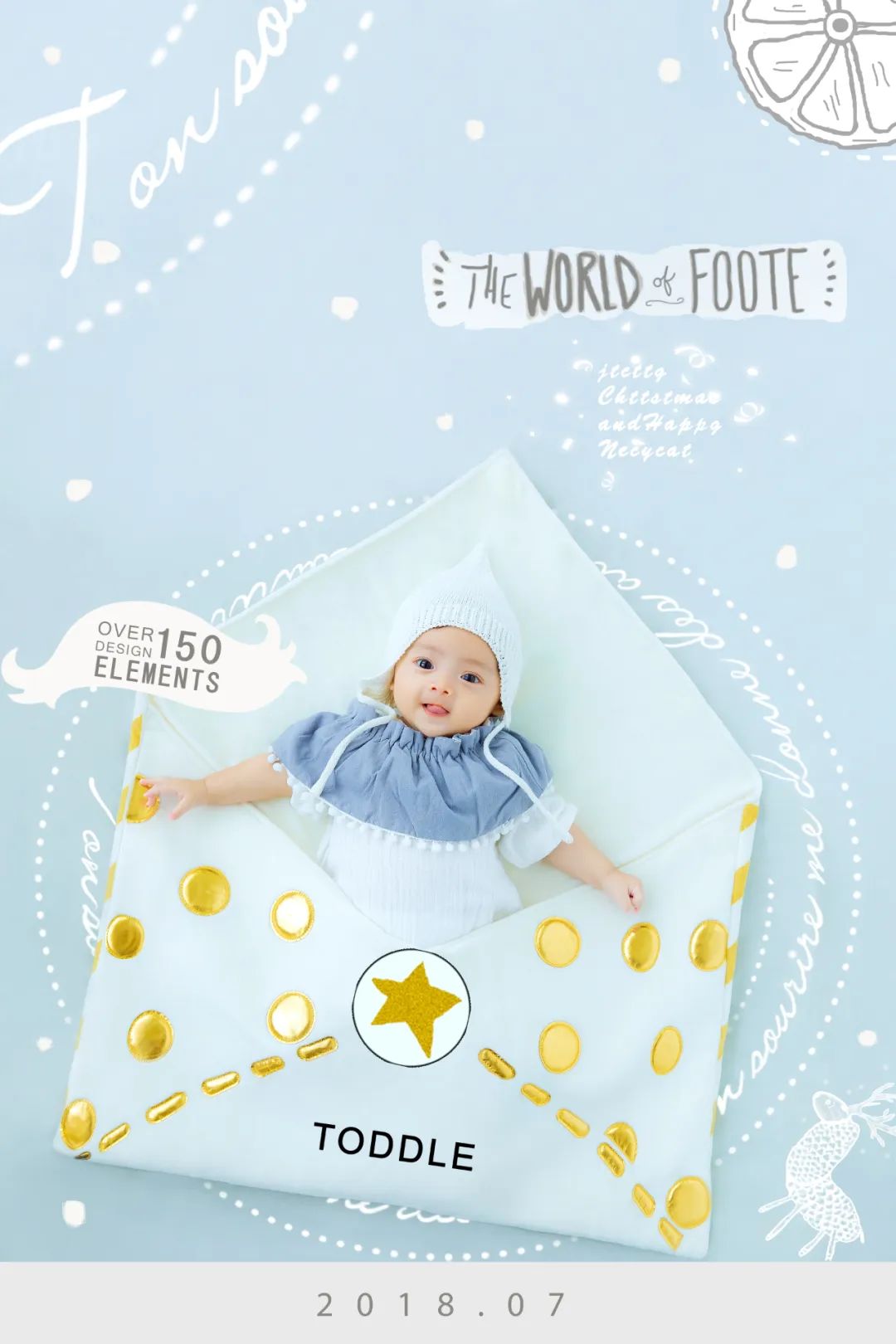 【S1455】【素材】可爱创意儿童文字相册模板手绘装饰字体封面影楼PSD分层素材