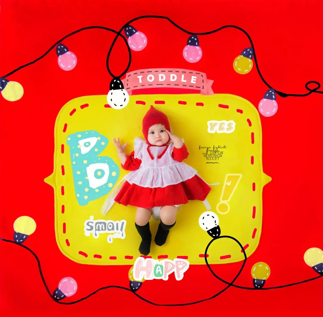 【S1455】【素材】可爱创意儿童文字相册模板手绘装饰字体封面影楼PSD分层素材