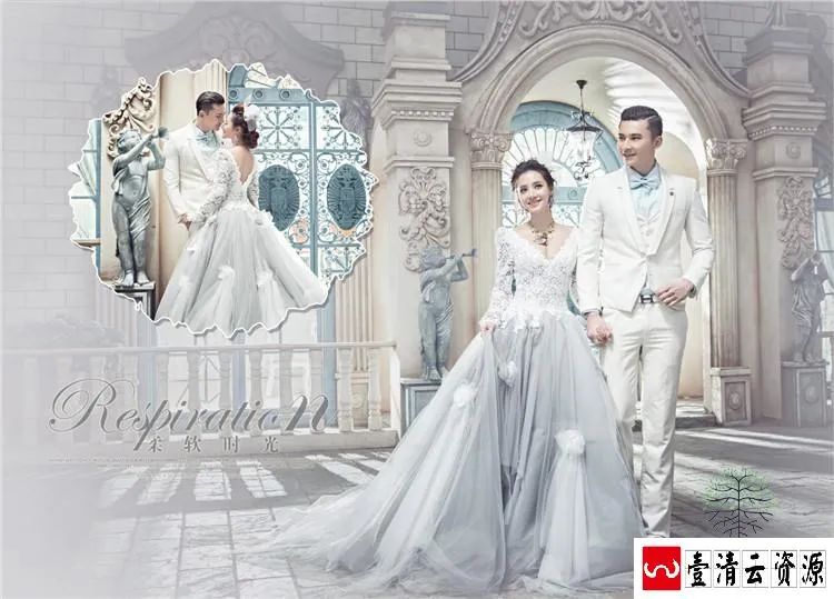 【S1457】【素材】高端精致婚纱相册模板时尚唯美大气竖版婚礼写真PSD分层素材