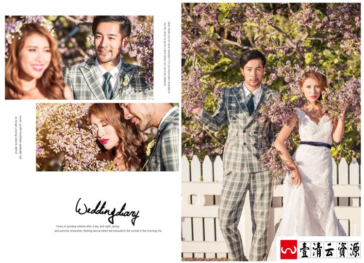 【S1481】【素材】唯美文艺幸福浪漫婚纱相册模板样片影楼外景拍摄PSD格式素材