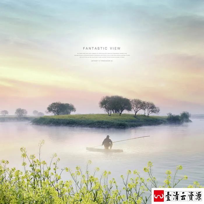 【S1492】【素材】风景影楼写真春季景色外景唯美文艺背景素材PSD格式模板下载