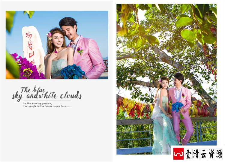 【S1481】【素材】唯美文艺幸福浪漫婚纱相册模板样片影楼外景拍摄PSD格式素材