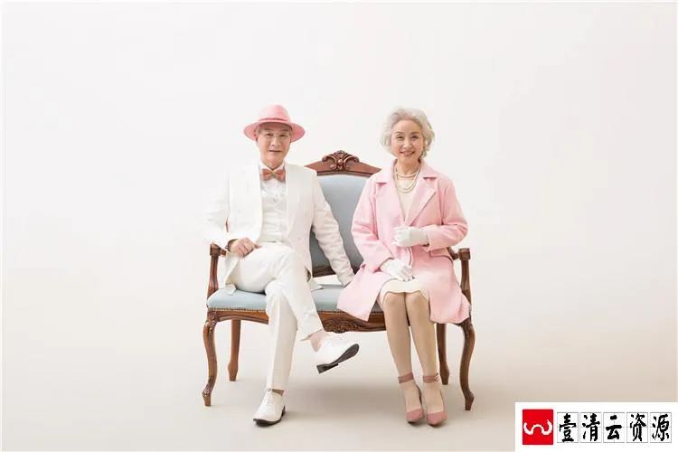 【S1581】【素材】时尚高端中老年人金婚室外影楼摄影结婚纪念放大样片JPG素材