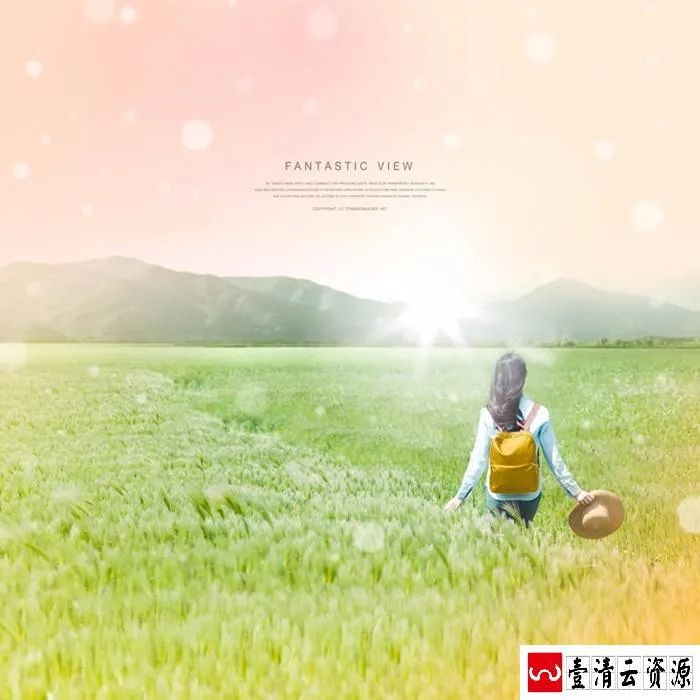 【S1492】【素材】风景影楼写真春季景色外景唯美文艺背景素材PSD格式模板下载