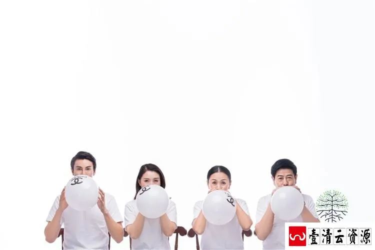 【S1507】【素材】创意黑白风全家福亲子样片简约大气影楼摄影素材JPG格式