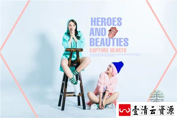 【S1486】【素材】简约时尚闺蜜写真相册样片粉色可爱清新影楼摄影JPG格式