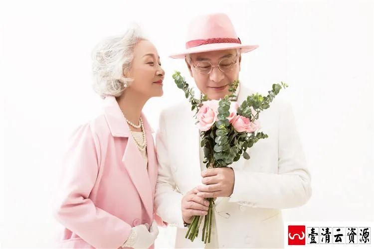 【S1581】【素材】时尚高端中老年人金婚室外影楼摄影结婚纪念放大样片JPG素材