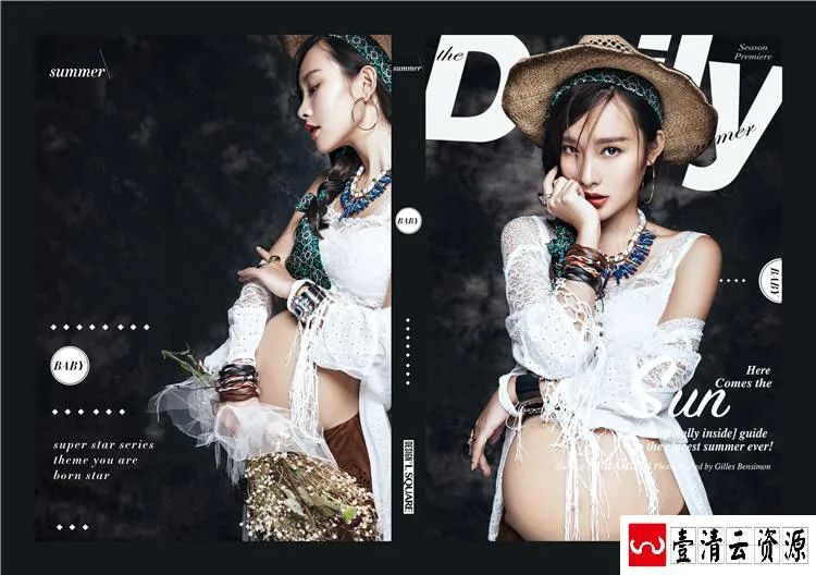 【S1516】【素材】时尚创意主题孕妇放大样照影楼摄影分层设计JPG+PSD模板素材