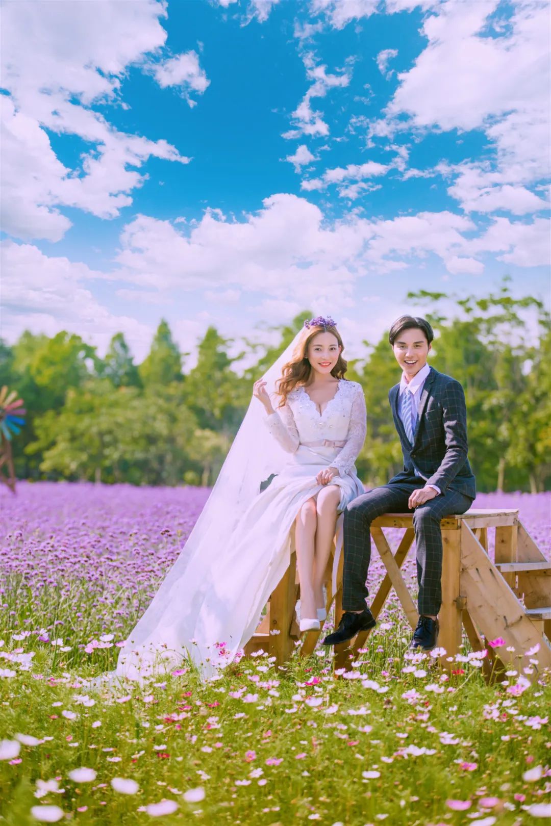 【S1673】【素材】唯美浪漫情侣外景婚纱摄影素材 影楼花海样照薰衣草主题新