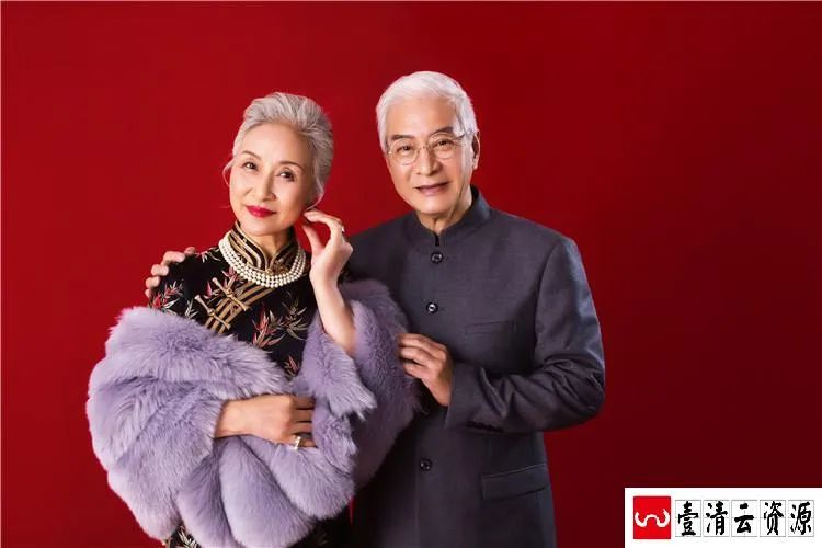 【S1581】【素材】时尚高端中老年人金婚室外影楼摄影结婚纪念放大样片JPG素材