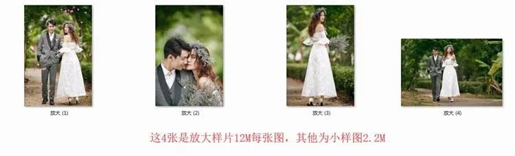 【S1490】【素材】浪漫森系旅拍情侣婚纱影楼摄影样片 接单小样+PSD调色图层