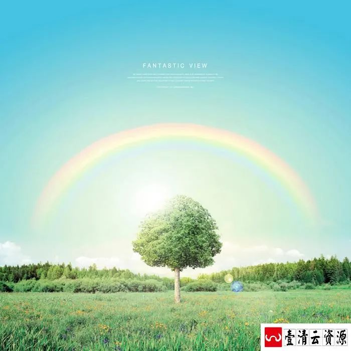 【S1492】【素材】风景影楼写真春季景色外景唯美文艺背景素材PSD格式模板下载