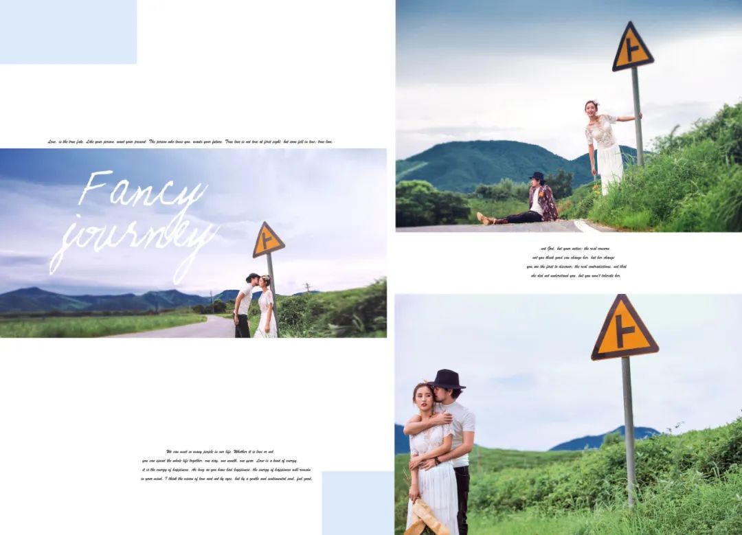 【S1515】【素材】浪漫爱情情侣新婚婚纱摄影模板 外景写真照psd排版设计相册