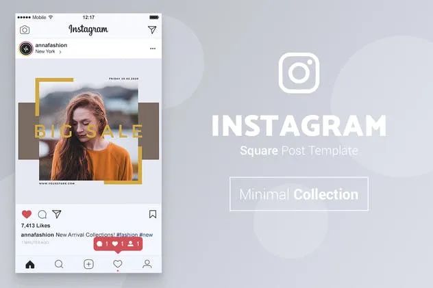 【S1695】【素材】时尚简约品牌服装Instagram品牌故事设计psd素材模板源文件