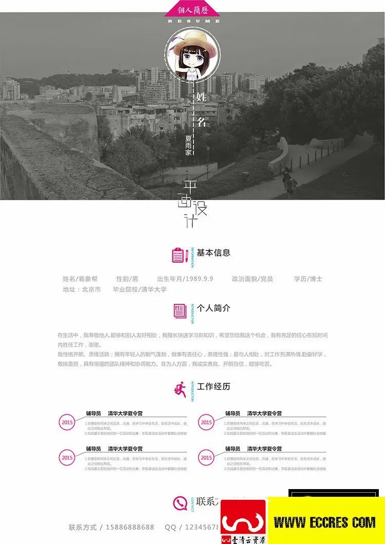 【S1806】【素材】PSD简历设计模板设计素材源文件