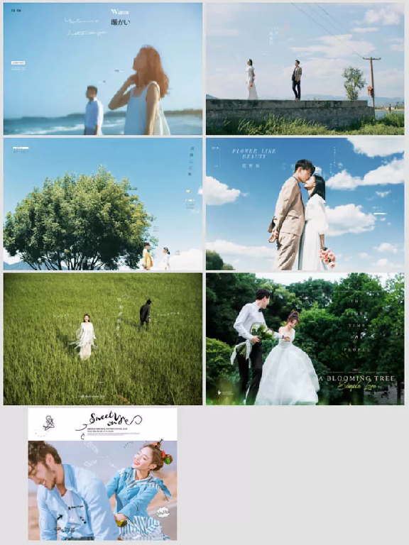 【S1942】【素材】原野克洛伊唯美婚纱旅拍PSD字体素材