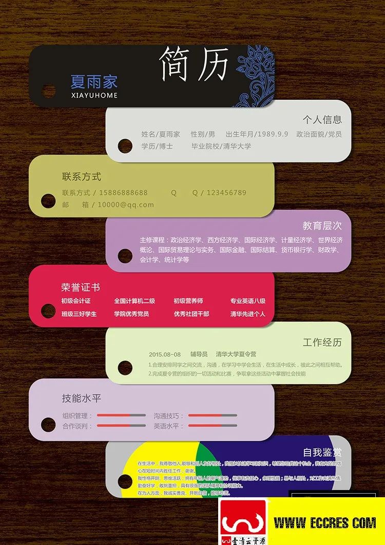 【S1806】【素材】PSD简历设计模板设计素材源文件
