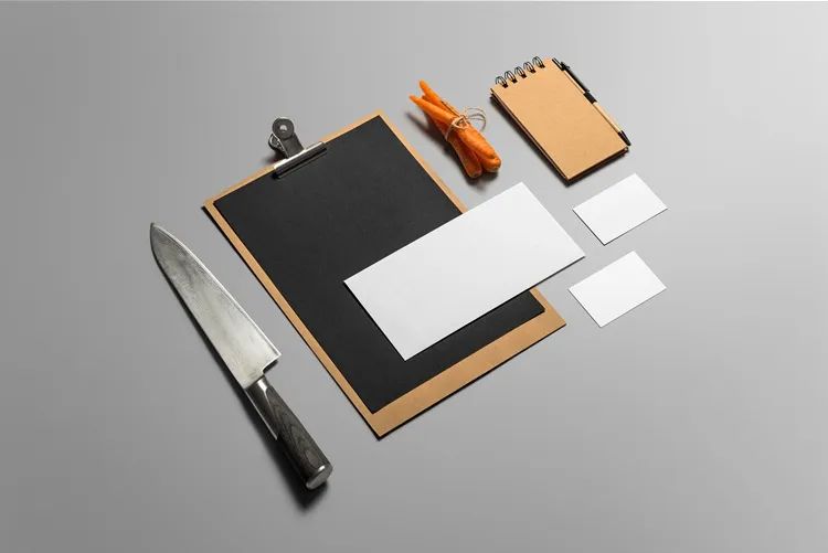 【S1711】【素材】高档餐饮菜单传单品牌vi包装设计展示效果图贴图样机PSD分层素材