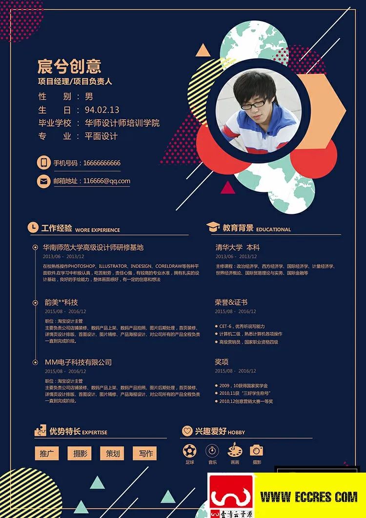 【S1806】【素材】PSD简历设计模板设计素材源文件