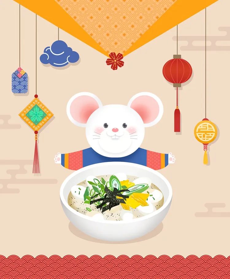 【S1748】【素材】2020新年春节古风鼠年卡通老鼠插画海报展板背景PSD分层设计素材
