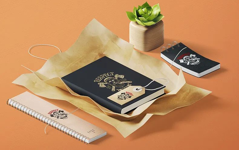 【S1831】【素材】时尚VI贴图智能样机02-88办公用品LOGO名片宣传册品牌模版PSD素材