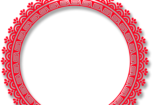 【S1810】【素材】免扣中国风古典古风边框相框边角复古风圆框方框PNG透明设计素材