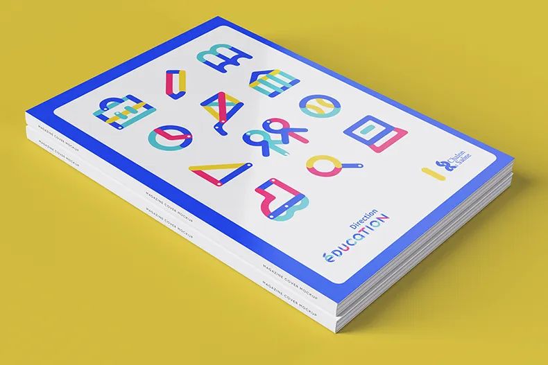 【S1828】【素材】创意学校贴图模板PSD设计素材源文件
