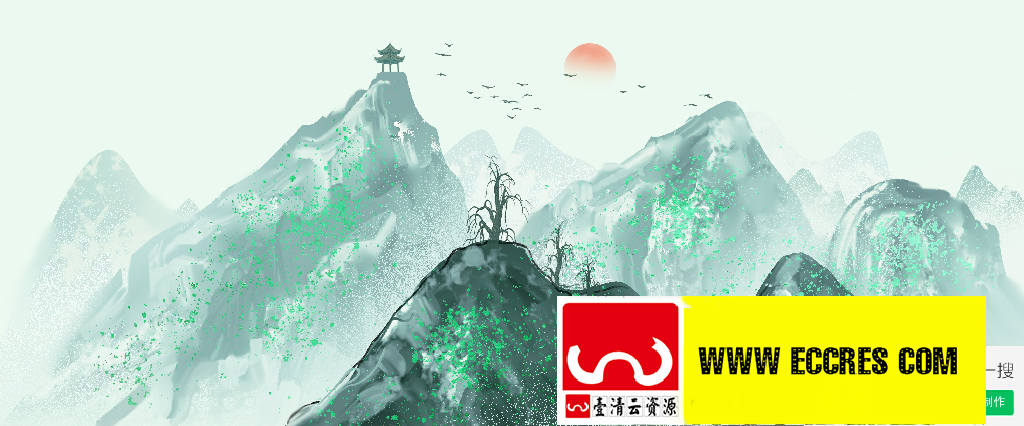 【S1971】【素材】中国风意境水墨山水画古风山水装饰画PSD